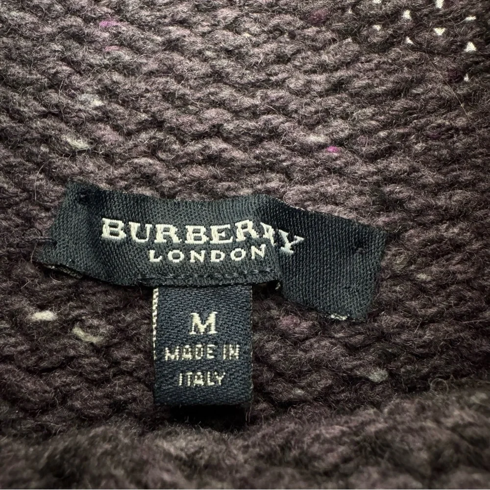 Burberry London Purple Merino Cashmere Sweater Medium - Picture 3 of 6